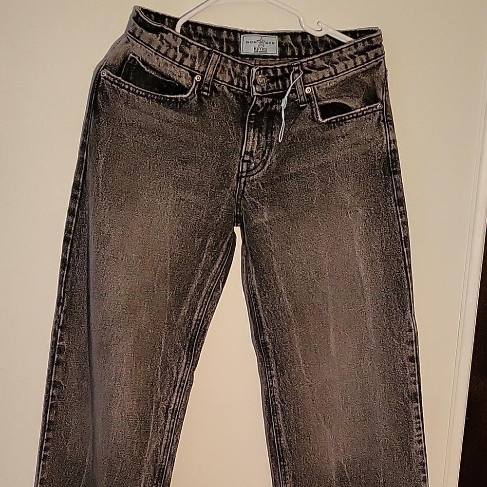 REVICE  Washed Black Straight Jeans 25